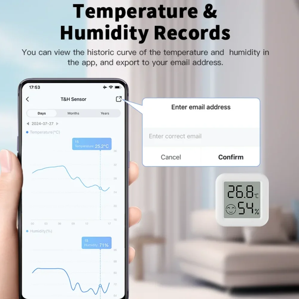Tuya Zigbee 3.0 Temperature Humidity Sensor APP Remote Control Thermometer for Smart Home with Yandex Alexa