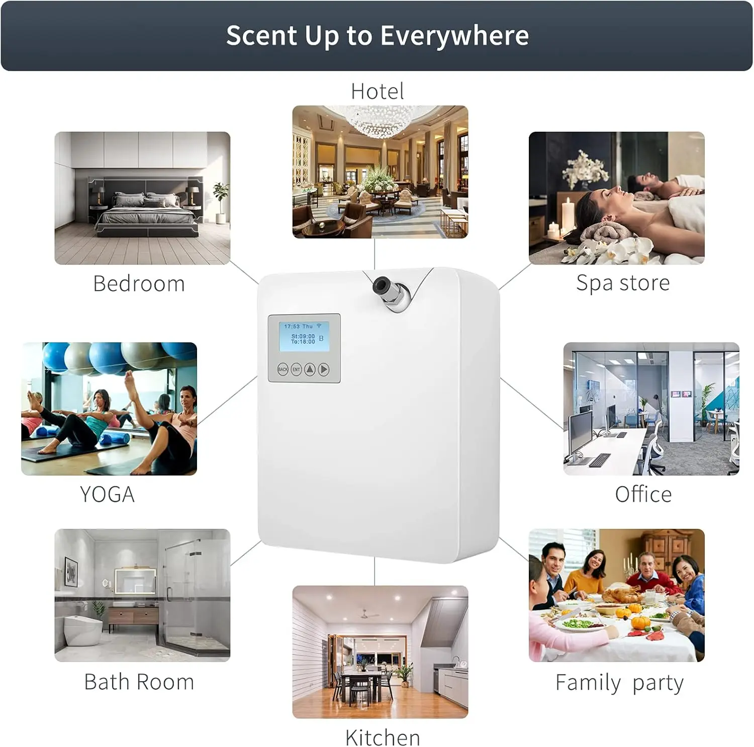 Air Machine with Cold-Air Tech for Home, Hotel Collection Diffuser, Waterless Essential Oil Diffuser 300ML
