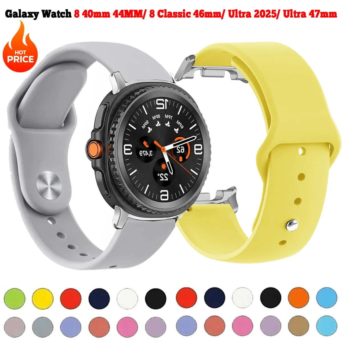 Silicone Soft Strap for Galaxy Watch - Classic Watchband Replacement for Women and Men, No Gap Design