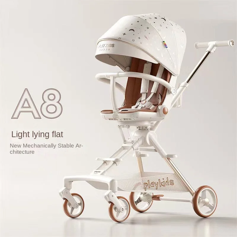 Baby Stroller Folding Can Sit Lying High Landscape Two-way Baby Strolling Cart with Sounds Lightweight Anti-Rollover
