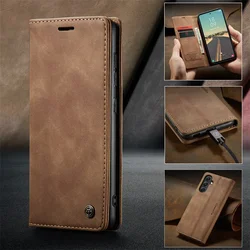 Magnetic Flip Leather Wallet Card Phone Case Cover - (Samsung S10 Plus) (Brown)