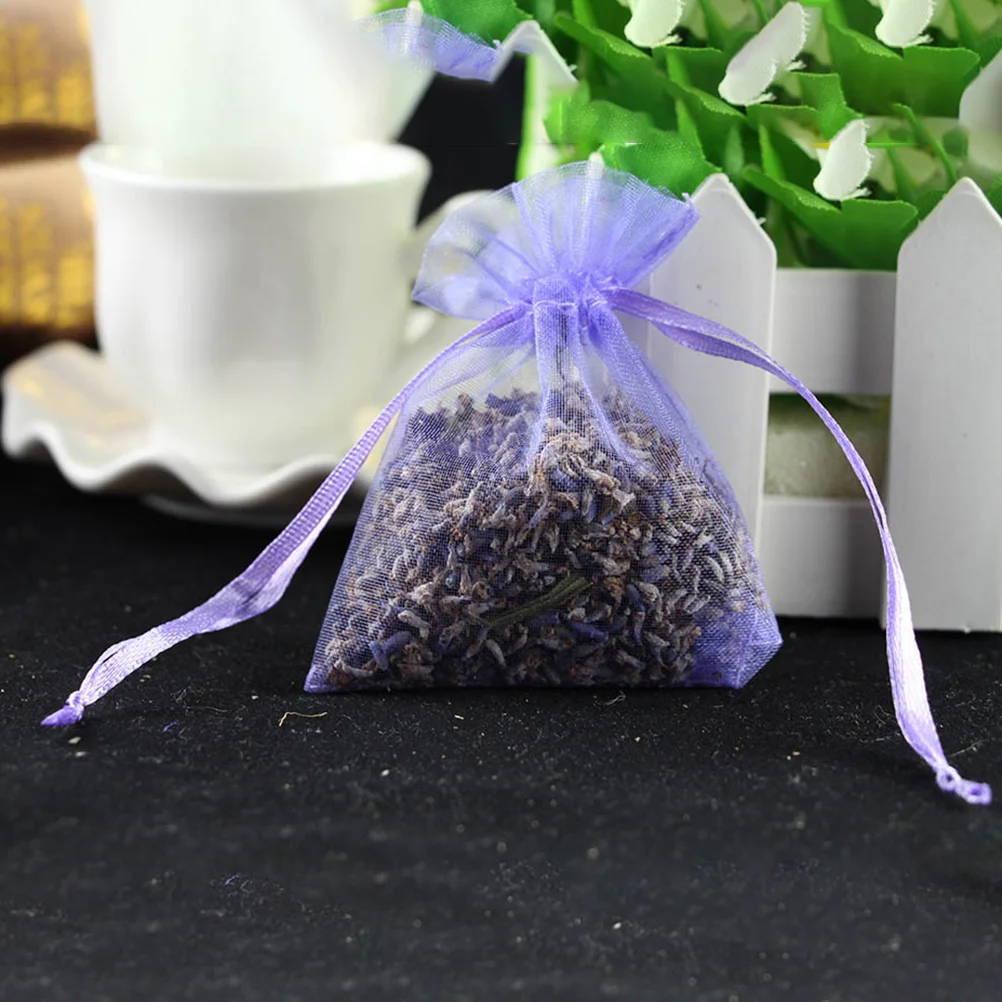 100 Pcs Clear Goody Bags Candy Small Gift Beam Port 7X9cm Wedding Favor Lavender Drawstring