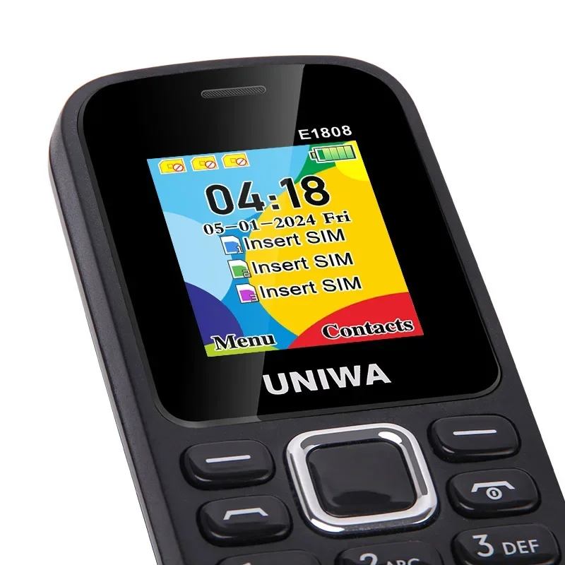 UNIWA E1808 2G Keypad Phone Cellphone 1.77 Inch Push Button 800mAh Telephone for Senior Elder Wireless radio GSM mobile phone