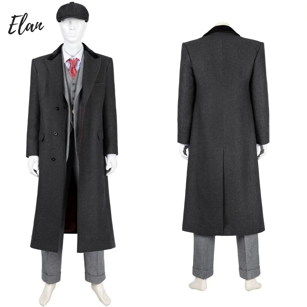 Tommy Shelby Cosplay Costume Man Peaky Long Trench Coat Suit