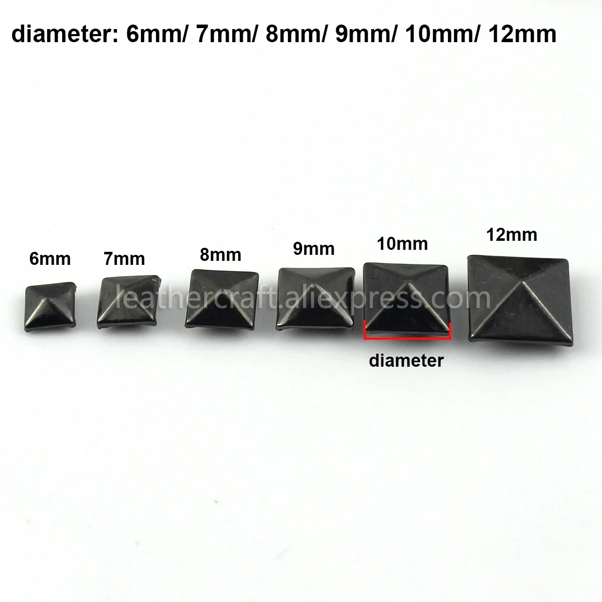 Metal Pyramid Cap Rivets Studs Square Rivet for Leather Craft Bag Belt Clothing Garment Shoes Pet Collar Decor 100sets