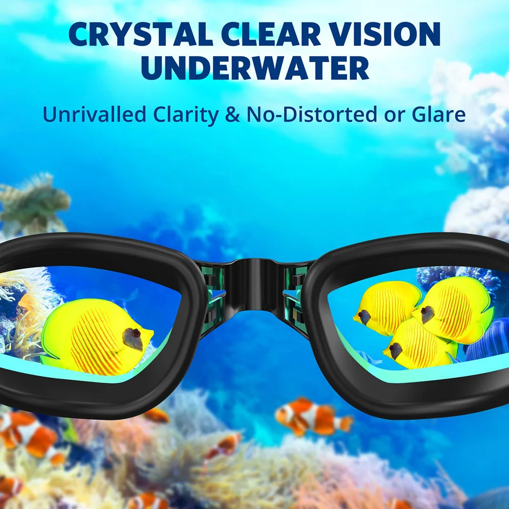 Swimming Goggles and Silicone Swim Cap sets with Nose Clip Earplugs for swimming goggles swimming cap