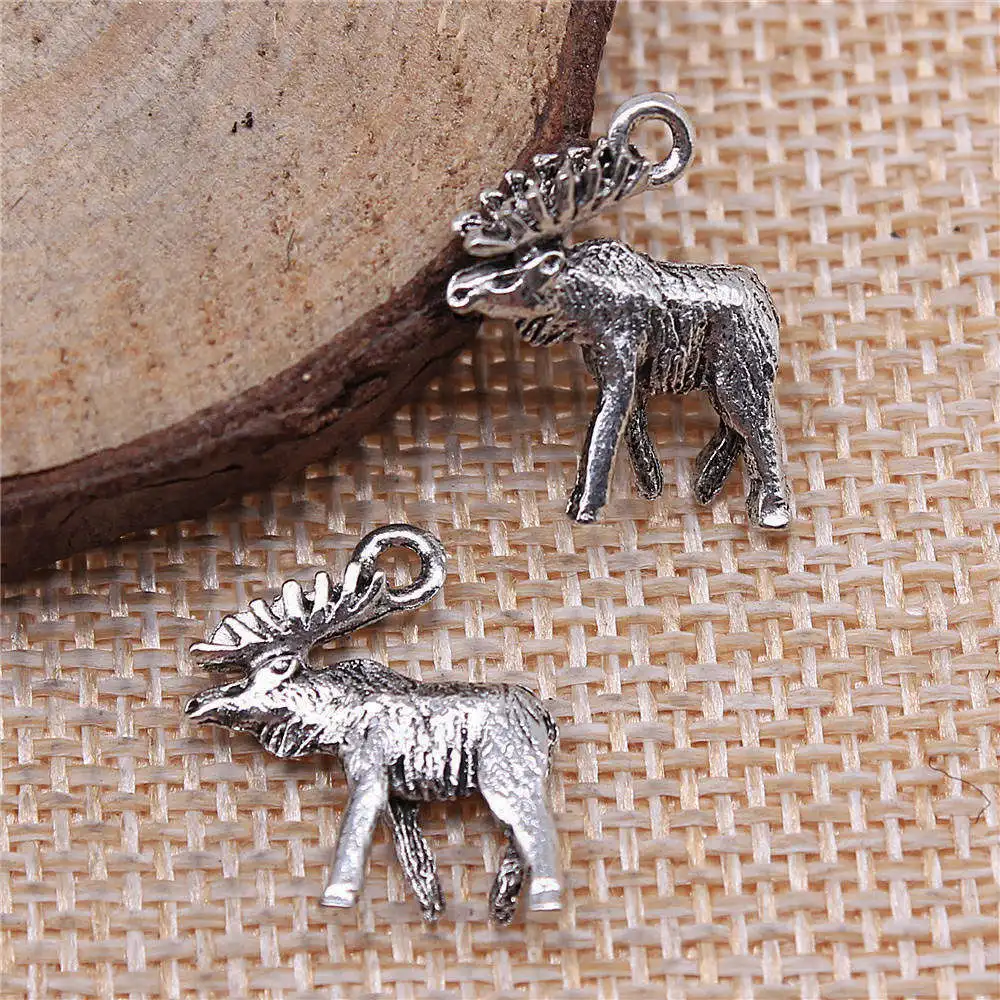 

Car Pendant Moose Charms Jewelry For Woman 18x16mm 5pcs