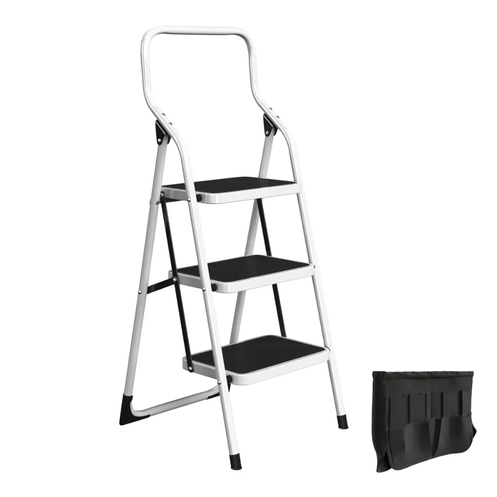 

3-Step Portable Folding Stool - Heavy-Duty Step Stool Ladder for Home