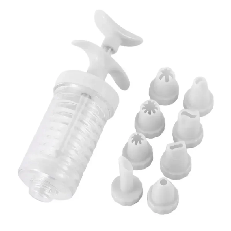 8 pipe nozzles Plastic cream baking nozzle dispenser Icing pastry cream tips