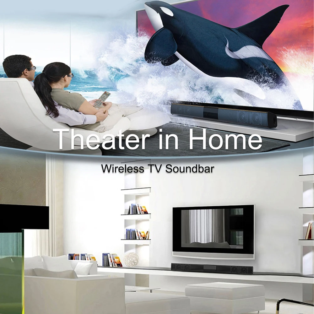 Bluetooth 5.0 Soundbar Speaker BS-28B Stereo Surround Sound Home Cinema System F