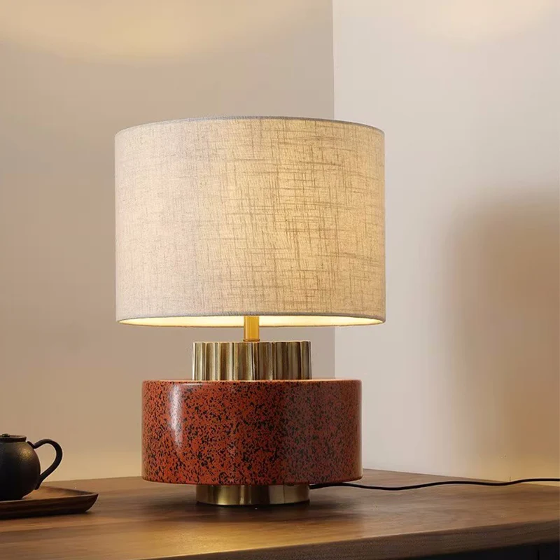 

Handmade pottery jar table lamp, Japanese style homestay hotel bedroom room, bedside designer decoration decorations