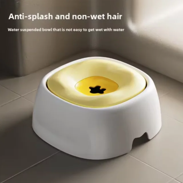 2.2L Large Capacity Pet Water Dispenser Dog Drinking Bowl with Floating No-Spill Design Slow Feeding Non-Wetting Mouth for Cats 4