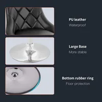 Bar Stools Set of 2 ，Barstools Swivel Stool Height Adjustable Bar Chairs with Back PU Leather Swivel Bar 5