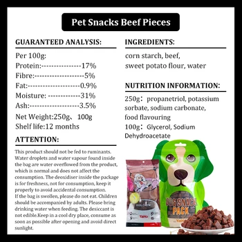 Diced Beef Particles Appetising Digestive Nutritious Delicious Chewy Training Rewards for Adult Dog Puppies Premium Beef Snack 6