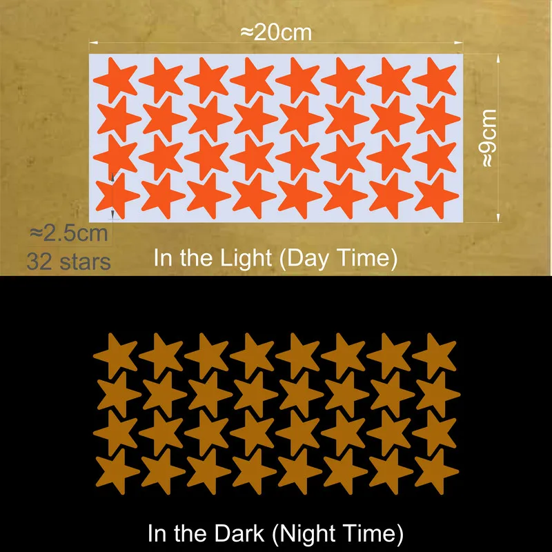 Vibrant Glowing Star Stickers for Kids' Rooms - Ceiling & Wall Decor