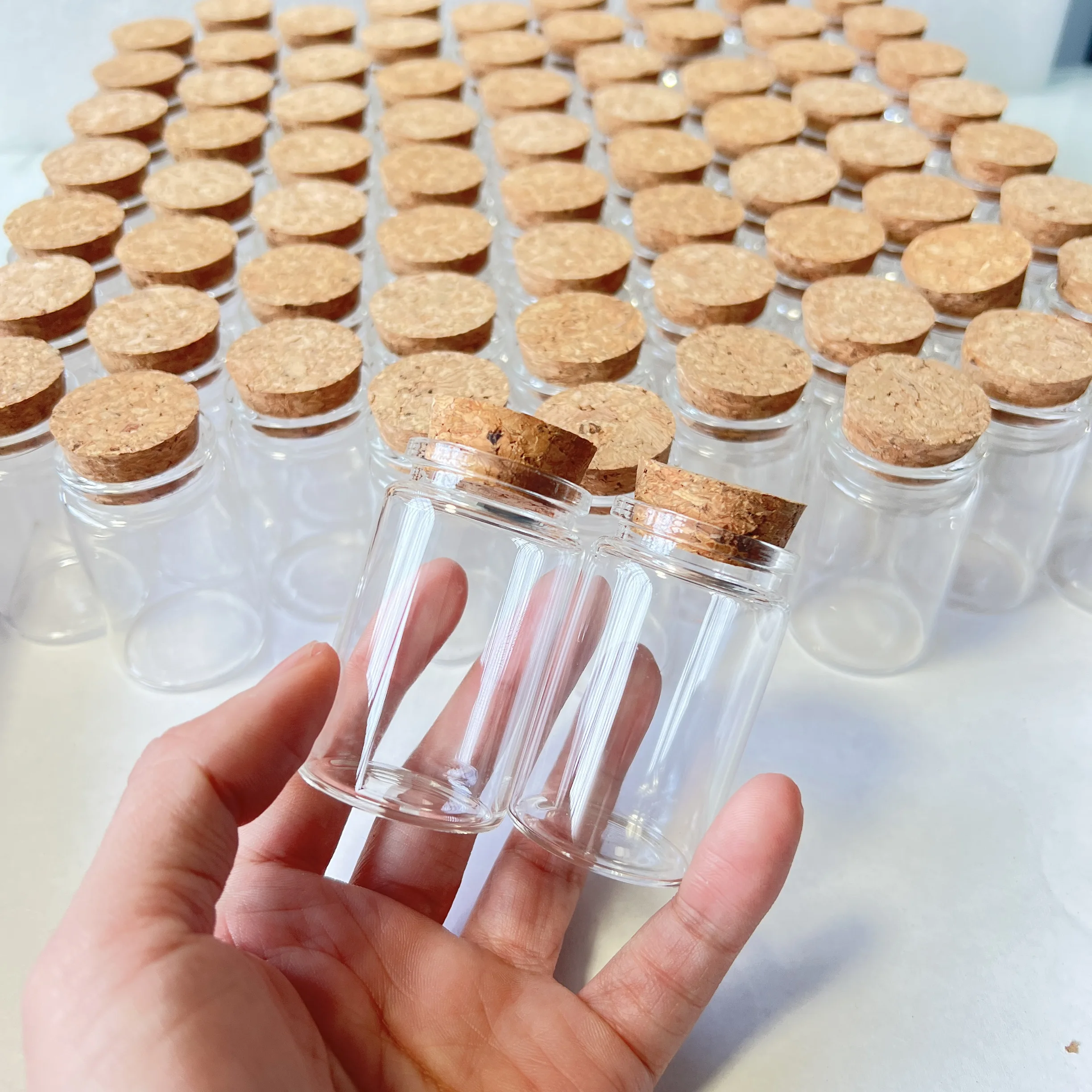 8/30 Pcs 40ml Glass Bottle Cork Stopper Tiny Glass Jars Transparent Empty Mini Containers DIY Wedding Favors Wishing Bottles 4