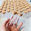 8/30 Pcs 40ml Glass Bottle Cork Stopper Tiny Glass Jars Transparent Empty Mini Containers DIY Wedding Favors Wishing Bottles 4