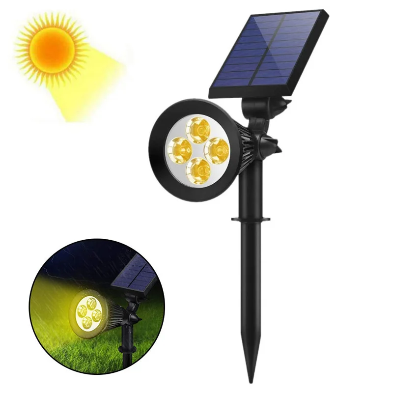 thumbnail image 1 of 1/2 luces solares para jardín al aire libre, foco solar ajustable IP65, lámpara solar, luz de pared súper brillante para patio, parque, camino, 1 of 5