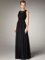 2015 Charming A-Line Scoop Neck Floor Length Chiffon Mother Of The Bride Dresses Long Evening Formal Dress Draped F1303