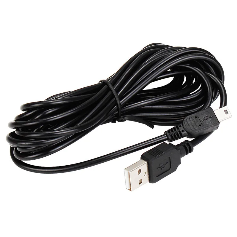차량용 블랙박스 케이블 3.5M USB to 미니 5핀 마이크로 타입 C 90도 직각 충전 케이블 GPS 네비게이터 전원 코드