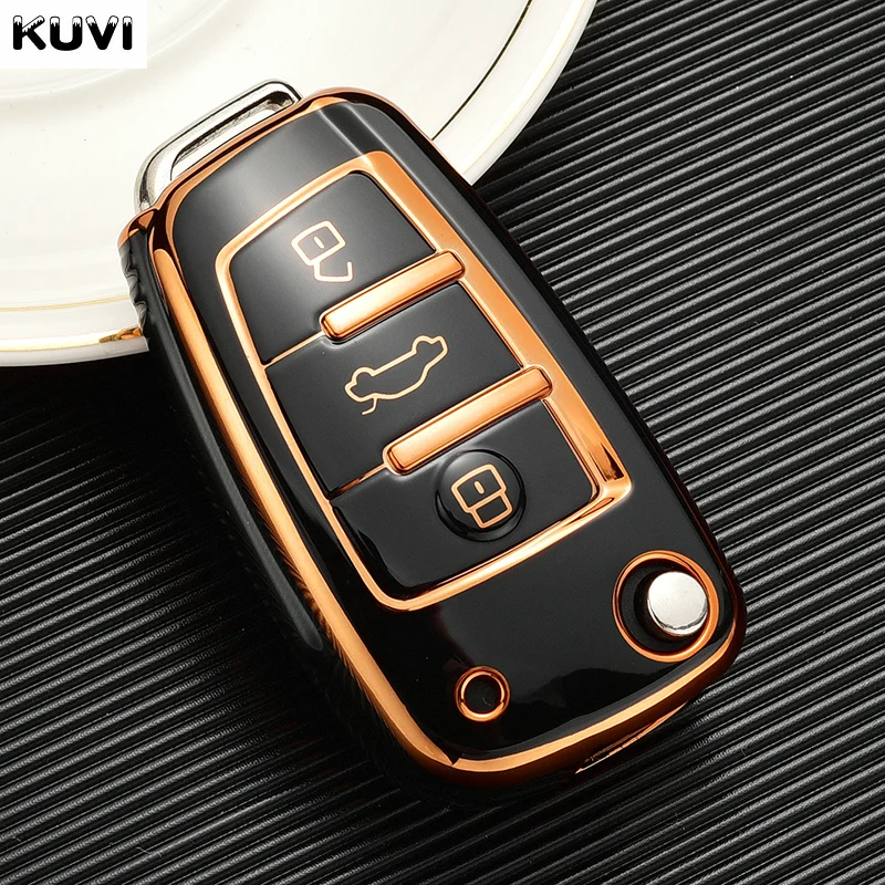 Premium Soft TPU Flip Key Case Cover - Protective Shell & Accessories