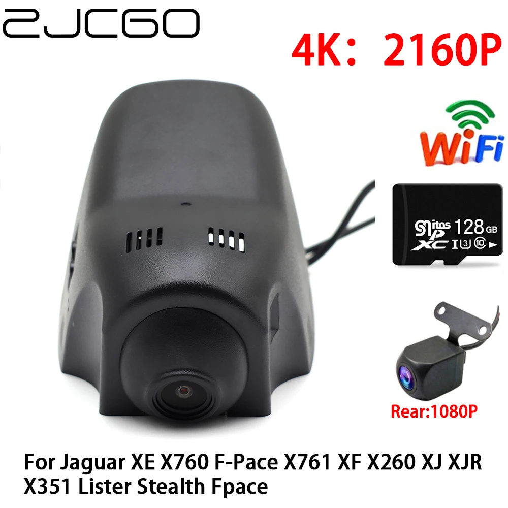 

ZJCGO 2K 4K Car DVR Dash Cam Wifi Front Rear Camera 2 Lens 24h for Jaguar XE X760 F-Pace X761 XF X260 XJ XJR X351 Lister Stealth