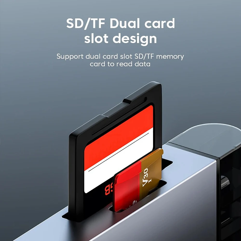 Universal 7-in-1 USB-C Card Reader with USB 3.0 for SD and TF Memory Cards