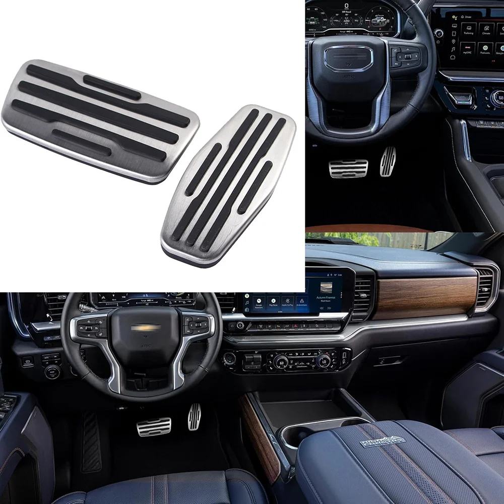 Car Dead Pedal Cover For Chevy Silverado 1500 Pedal Covers,GMC Sierra Pedals 2019-2025,Yukon Racing Pedal Suburban Tahoe 2021-24