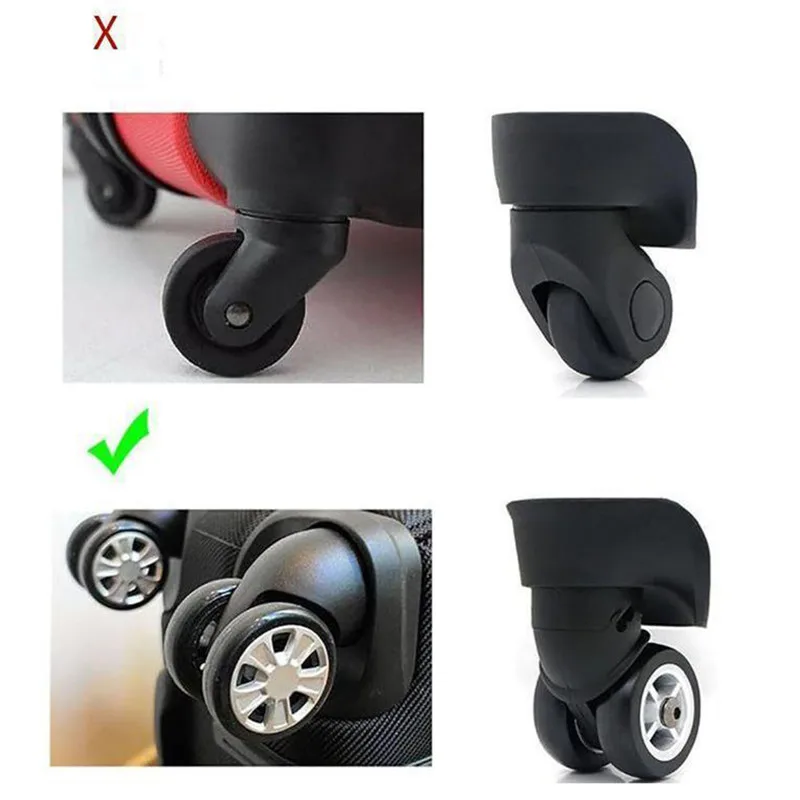 Luggage Wheel Protector 16/4PCS Silicone Wheels Protector For Luggage Reduce Noise Trolley Case Silent Caster Sleeve Travel Luggage Suitcase Accessories