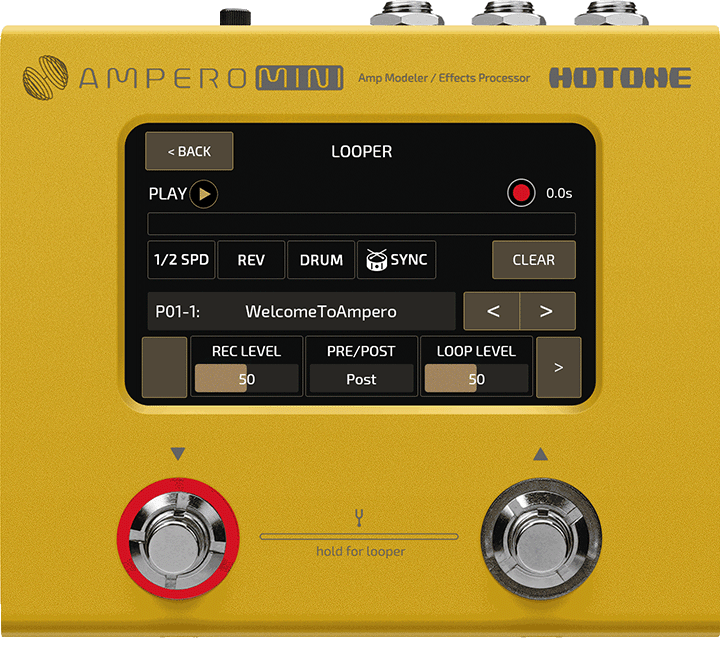 Hotone ampero mini ultra compact amp modeler & effects