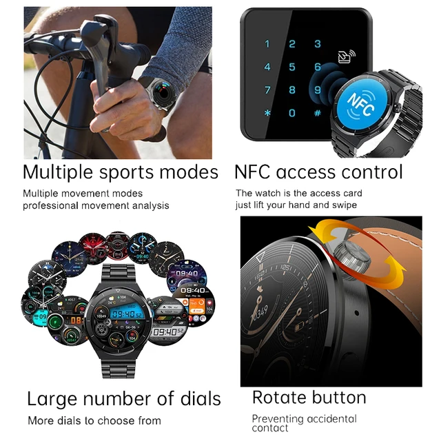 Montre connectée GT3 Pro pour les hommes, étanche conforme à la norme IP68