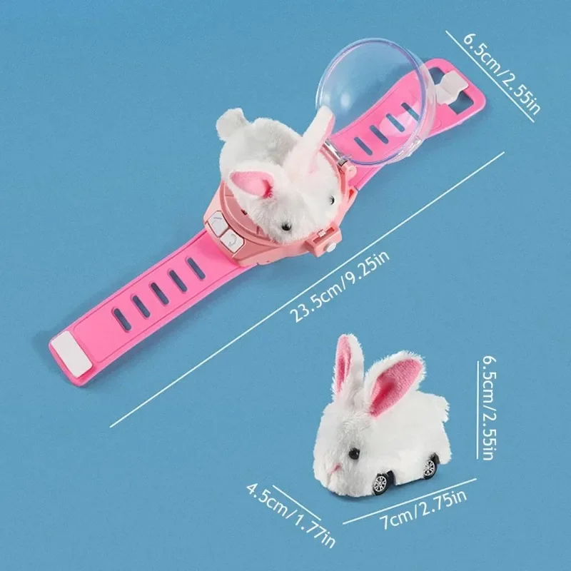 Children RC Car Mini Watch Toys With LED Lights 2.4GHz RC Car Toy Watch Rabbit Crab Racing Toys RC Car Girls Boys Birthday Gift 4
