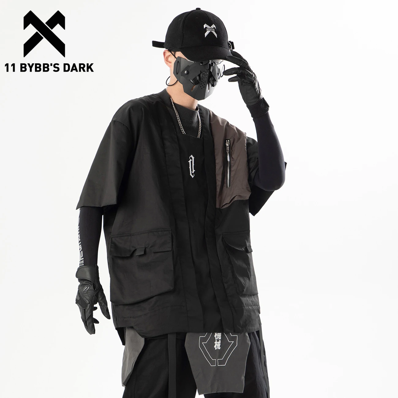 

11 BYBB'S DARK Large-Pockets Tactical Tees 2023 Loose Casual Fashion T-shirt Men Women Summer Outdoor High Street Short Sleeves