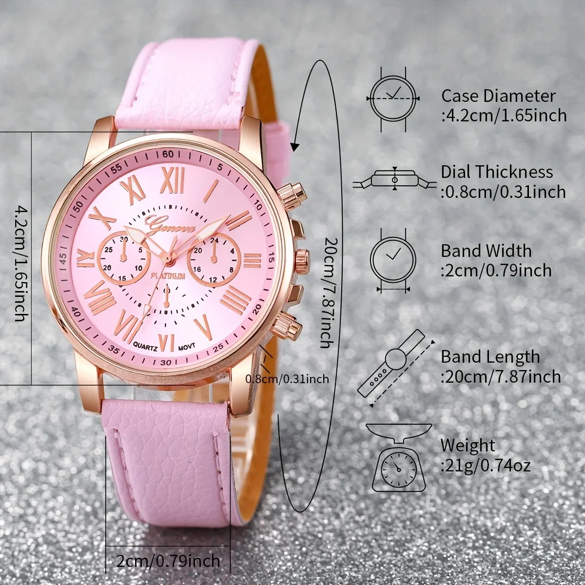 12 piece set of women's fashionable quartz watch - candy colored Roman numerals, casual style, no watch box