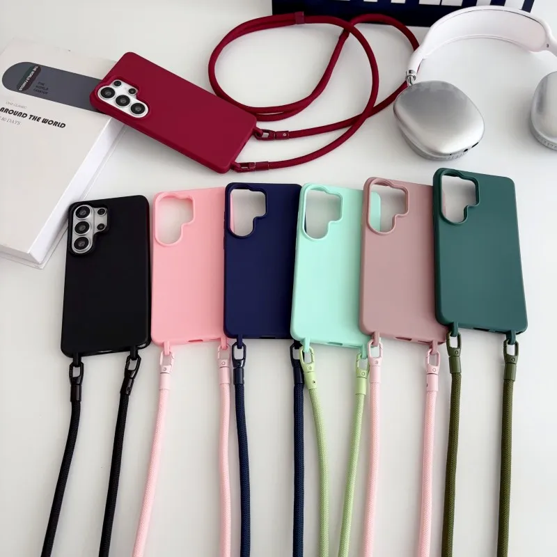 Shockproof Crossbody Phone Case With Cord Strap For Samsung Galaxy_voghion.com