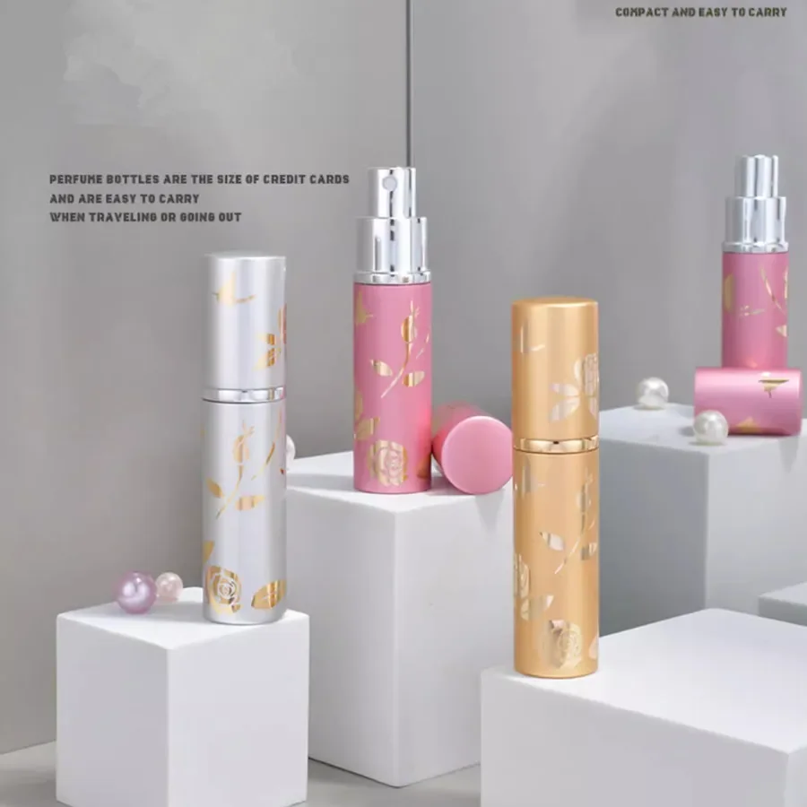 Elegant 10ml Refillable Glass Perfume Bottle with Metal Atomizer