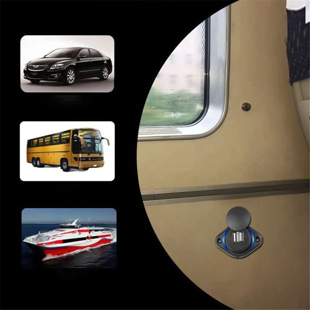 Car Charger Dual USB Charger 12-24V 3.1A Car Charger Power Socket Adapter Phone Charging Motorbike Car Boat ATV UTV Camper Caravans