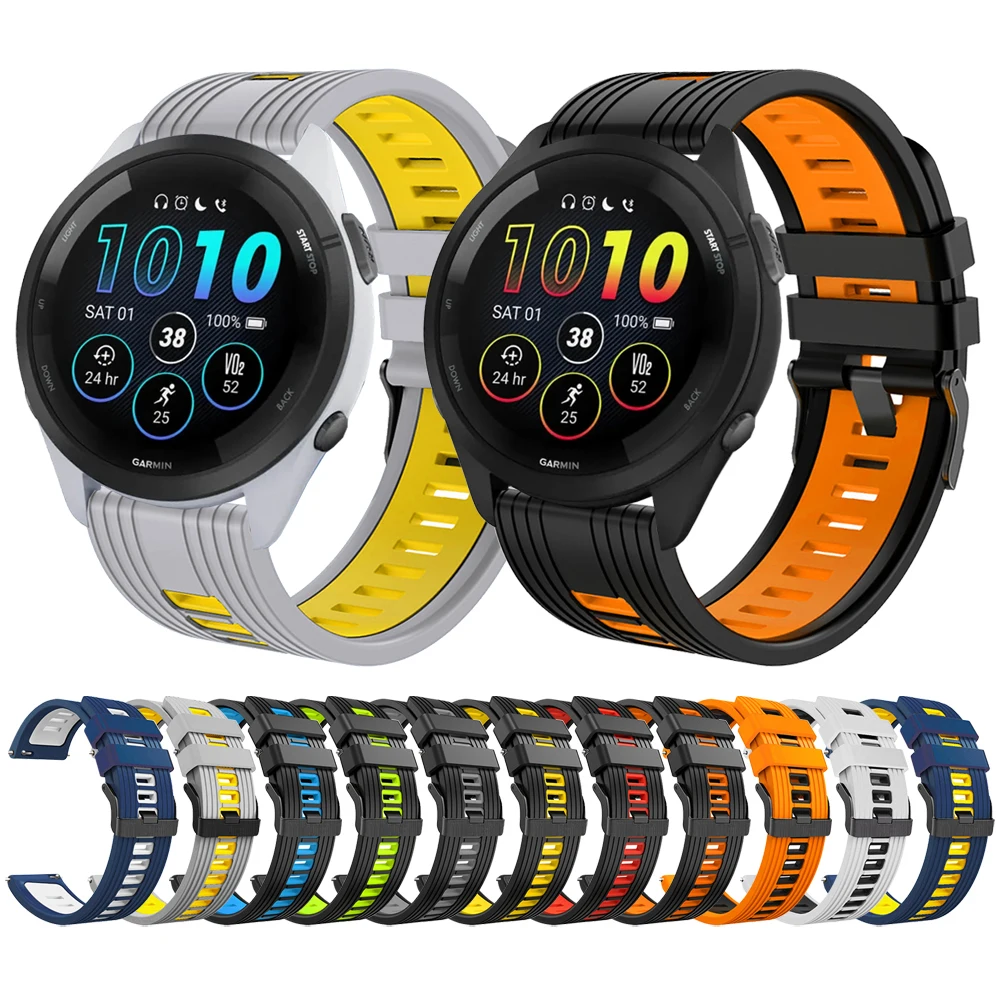 Pour Garmin Forerunner 158 Bracelet de montre en silicone bicolore