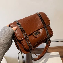 

Retro Quilted 2021 Chain Totes PU Leather Crossbody Shoulder Bag for Women Fashion Brand Shopper Designer Handbags