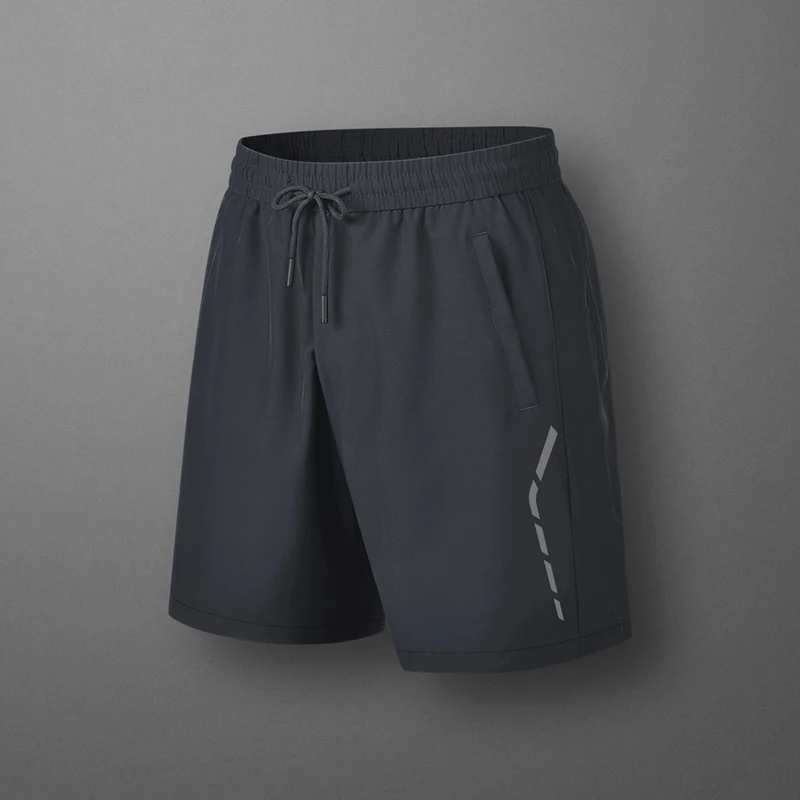 Fashion Elastic Lace Up Pockets Printed Casual Shorts Men's Clothing 2024 Summer New Loose High Waist Solid Color Knee Shorts