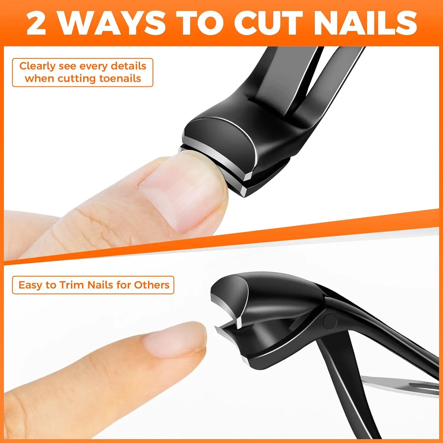 Sheeamy 2024 Clippers for Thick Nails for Seniors Angled Head Large German Toe Nail Clippers Heavy Duty Nail Clippers 6