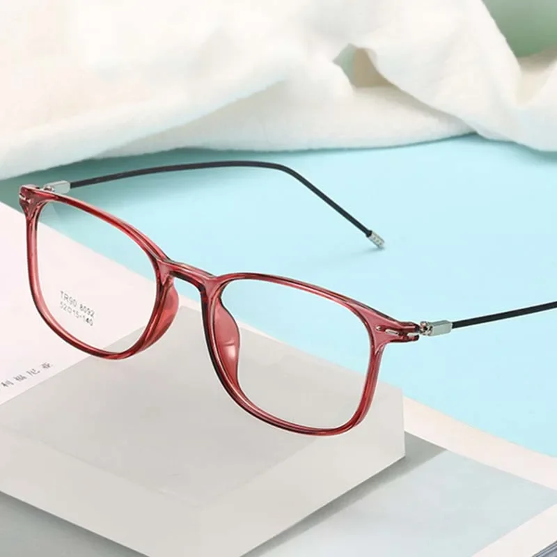 Square Finished Myopia Glasses Round Women Men Metal Thin Legs Short Sight Spectacles Prescription -0.5 -1.0 -1.5 -2.0 To -9.0 2