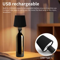 1pc Vintage Atmospheric Wine Bottle Lamp Charging LED Touch Decorative Table Lamp Brightness Adjustable For Bars Camping Gifts 2