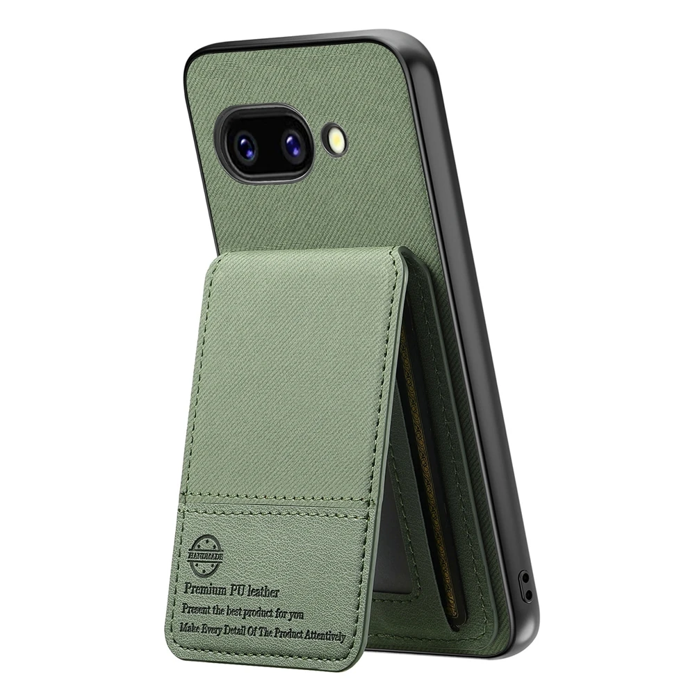Kickstand Phone Case with Canvas Fabric and Card Holder - Anti-Drop and Shockproof Design