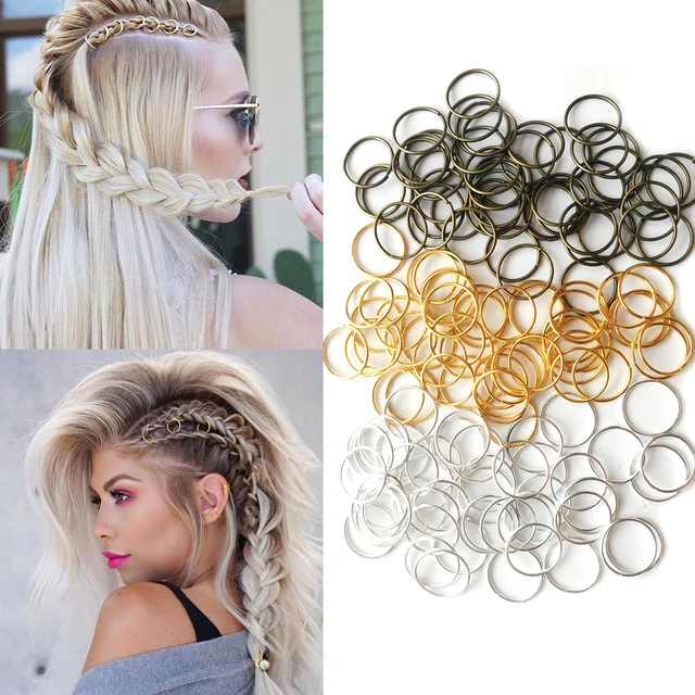 Generic 100pcs Dreadlock Beads Hair Rings Adjustable Hair Braid Cuffs Gold  @ Best Price Online | Jumia Egypt