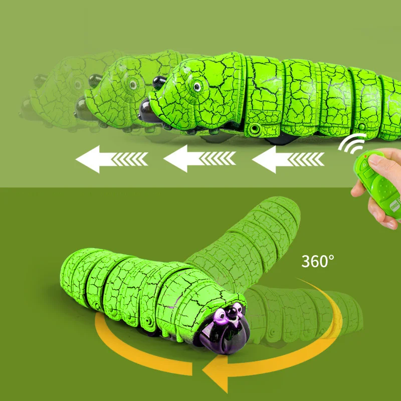 Remote Control Insect Toy Remote Control Pet Toy Caterpillar Worm Mock Fake Insect Animal Toy RC Bug Prank Toy Novelty Electronic Pets Kids Adults Party Gift