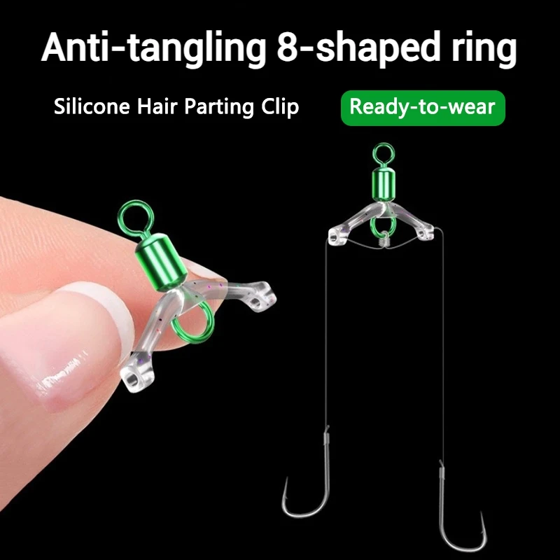 10/40pcs Fishing Hook Separator Anti-Tangle Silicone Fishing Line Splitter Device High Elastic Subline Splitter Lure Rigging