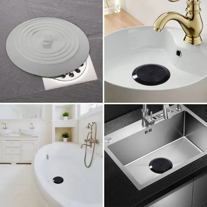 6 inches Tub Stopper Large Silicone Drain Plug Hair Stopper Bathtub Flat Suction Cover for Kitchen Bathroom Laundry