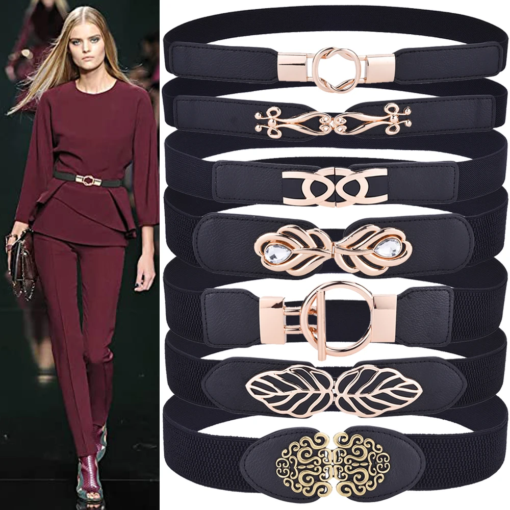 

Women Skinny Belt for Dresses Ladies Fashion Elastic Belts Waist Band Cinch Waistband пояс под платье women belt acessorios