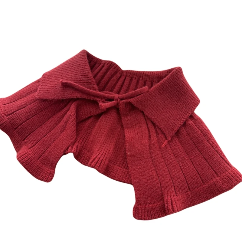 Infant Girls Knitted Shawl Soft & Breathable Removable False Collar 3-10T Kids Clothing Accessory for Chilly Season